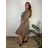 Šaty dlhé košilové  dlouhý rukáv dámske ELEANOR  (S/M/L ONE SIZE) TALIANSKA MÓDA IMSM26000033/DUR KHAKI 2XL/3XL