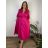 Šaty dlhé košilové  dlouhý rukáv dámske EUGENIE  (S/M/L ONE SIZE) TALIANSKA MÓDA IMSM26000034/DUR <div>
<p>2XL / 3XL</p>
</div> vínová