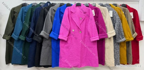 Kabát zimní na knoflíky dlouhý rukáv dámský nadrozměr (46/48/50 ONE SIZE) ITALSKÁ MÓDA IM426037