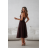 Šaty carmen elegantní na šněrování dámské nadrozměr (34-42) POLSKÁ MÓDA PMLWD26MELANIA2 hnědá čokoládová 42