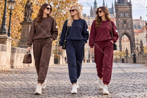 Souprava tepláková mikina a tepláky dámské (S/M/L ONE SIZE) ITALSKÁ MÓDA IMD26105