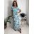 Šaty letní krátký rukáv dámské FLORA (S/M/L ONE SIZE) ITALSKÁ MÓDA IMSM25019-1/DUR světle modrá S/M/L