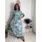 Šaty letní krátký rukáv dámské FLORA (S/M/L ONE SIZE) ITALSKÁ MÓDA IMSM25019-1/DUR světle modrá S/M/L