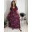 Šaty letní krátký rukáv dámské FLORA (S/M/L ONE SIZE) ITALSKÁ MÓDA IMSM25019-1/DUR světle modrá S/M/L