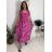 Šaty letní krátký rukáv dámské FLORA (S/M/L ONE SIZE) ITALSKÁ MÓDA IMSM25019-1/DUR světle modrá S/M/L