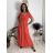Šaty dlouhé letní žebrované krátký rukáv dámské Maria-M (XS/S/M/L ONE SIZE) ITALSKÁ MÓDA IMSM25128/DUR -   modrá královská -   S/M/L