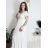 Šaty dlouhé letní žebrované krátký rukáv dámské Maria-M (XS/S/M/L ONE SIZE) ITALSKÁ MÓDA IMSM25128/DUR -   modrá královská -   S/M/L
