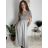 Šaty dlouhé letní žebrované krátký rukáv dámské Maria-M (XS/S/M/L ONE SIZE) ITALSKÁ MÓDA IMSM25128/DUR -   modrá královská -   S/M/L