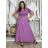Šaty dlouhé letní žebrované krátký rukáv dámské Maria-M (XS/S/M/L ONE SIZE) ITALSKÁ MÓDA IMSM25128/DUR -   modrá královská -   S/M/L