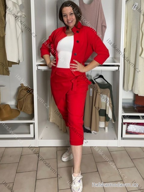 Sako se stojáčkem dlouhý rukáv dámské (42/44/46 ONE SIZE) ITALSKÁ MÓDA IMPSS268592/DUR M/L/XL červená