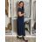 Šaty dlhé letné krátky rukáv dámske (S/M/L ONE SIZE) TALIANSKA MÓDA IM425MARIA-M/DU S/M/L tmavě modrá