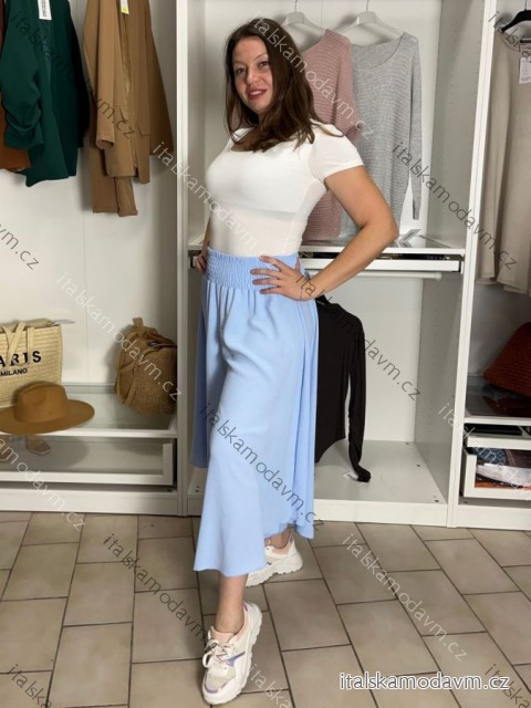 Kalhoty letní háremky dlouhé dámské (S/M/L ONE SIZE) ITALSKÁ MÓDA IMD24199/DUR S/M/L světle modrá