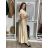 Šaty dlhé elegantný krátky rukáv dámske ANAPOLYS  (M/L/XL ONE SIZE) TALIANSKA MÓDA IM425893