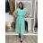Šaty dlouhé šifonové společenské elegantní krátký rukáv dámské (S/M/L ONE SIZE) ITALSKÁ MÓDA IMD25145/DUR S/M/L světle mintová