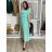 Šaty dlouhé šifonové společenské elegantní krátký rukáv dámské (S/M/L ONE SIZE) ITALSKÁ MÓDA IMD25145/DUR S/M/L světle mintová
