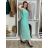 Šaty dlouhé šifonové společenské elegantní krátký rukáv dámské (S/M/L ONE SIZE) ITALSKÁ MÓDA IMD25145/DUR S/M/L světle mintová
