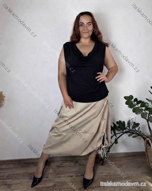 Tílko s vodou dámské nadrozměr  DALIA (48/50/52 ONE SIZE) ITALSKÁ MÓDA IMPFLY2627819/DUR 48/50/52 Černá