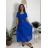 Šaty voľnočasové letné krátky rukáv dámske ISSI (S/M/L ONE SIZE) TALIANSKA MÓDA IMSM26301/DUR tmavě modrá S/M/L