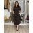 Šaty dlouhé košilové 3/4 dlouhý rukáv dámské KAJETANA (S/M/L ONE SIZE) ITALSKÁ MÓDA IMSM2600019/DUR S/M/L vínová