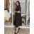 Šaty dlouhé košilové 3/4 dlouhý rukáv dámské KAJETANA (S/M/L ONE SIZE) ITALSKÁ MÓDA IMSM2600019/DUR S/M/L vínová