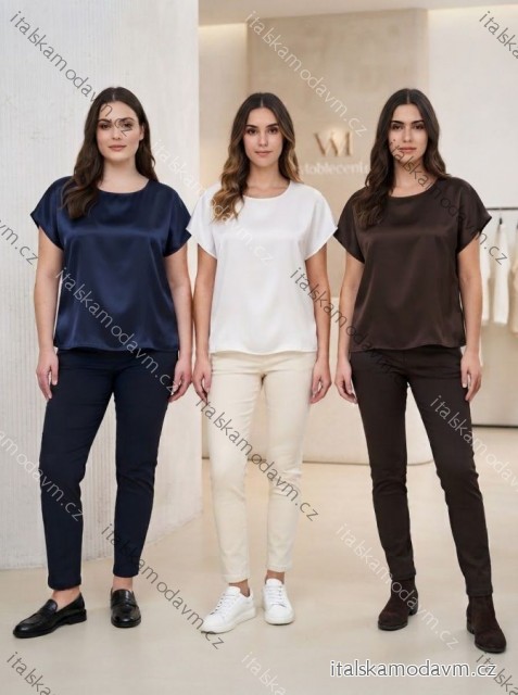 Tunika/halenka krátký rukáv dámská SALMA (S/M/L ONE SIZE) ITALSKá MODA IM326020/DUR S/M/L bílá