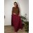 Sukně dlouhá s páskem dámská nadrozměr MAURINA(48/50/52 ONE SIZE) ITALSKÁ MÓDA IM426122/DUR 48/50/52 růžová