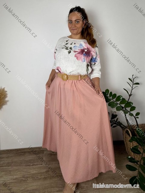 Sukně dlouhá s páskem dámská nadrozměr MAURINA(48/50/52 ONE SIZE) ITALSKÁ MÓDA IM426122/DUR