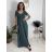 Šaty dlhé letné krátky rukáv dámske (S/M/L ONE SIZE) TALIANSKA MÓDA IM425MARIA-M/DU S/M/L tmavě modrá