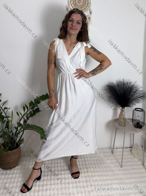 Šaty letní bez rukávu dámské   (S/M/L ONE SIZE) ITALSKÁ MÓDA IM7250222/DR