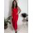 Šaty letní bez rukávu dámské   (S/M/L ONE SIZE) ITALSKÁ MÓDA IM7250222/DR červená S/M/L