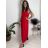 Šaty letní bez rukávu dámské   (S/M/L ONE SIZE) ITALSKÁ MÓDA IM7250222/DR červená S/M/L