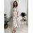 Šaty dlouhé košilové 3/4 dlouhý rukáv  dámské (S/M/L ONE SIZE) ITALSKÁ MÓDA IMM267662/DR hnědá S/M/L