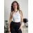 Top croptop na ramínka dámský (XS/S/M ONE SIZE) ITALSKÁ MÓDA IMPLP2620270040/DR tmavě hnědá XS/S/M