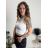 Top croptop na ramínka dámský (XS/S/M ONE SIZE) ITALSKÁ MÓDA IMPLP2620270040/DR tmavě hnědá XS/S/M