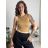 Top croptop na ramínka dámský (XS/S/M ONE SIZE) ITALSKÁ MÓDA IMPLP2620270040/DR tmavě hnědá XS/S/M