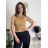 Top croptop na ramínka dámský (XS/S/M ONE SIZE) ITALSKÁ MÓDA IMPLP2620270040/DR tmavě hnědá XS/S/M