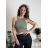 Top croptop na ramínka dámský (XS/S/M ONE SIZE) ITALSKÁ MÓDA IMPLP2620270040/DR tmavě hnědá XS/S/M