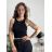 Top croptop na ramínka dámský (XS/S/M ONE SIZE) ITALSKÁ MÓDA IMPLP2620270040/DR tmavě hnědá XS/S/M