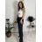 Kalhoty dlouhé elegantní dámské (S/M/L ONE SIZE) ITALSKÁ MÓDA IMSM26004/DR Černá S/M/L