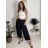 Kalhoty dlouhé volnočasové dámské (S/M/L ONE SIZE) ITALSKÁ MÓDA IMSM2600271/DR Černá S/M/L