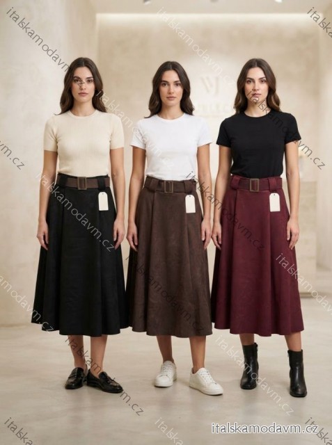 Sukně dlouhá s páskem dámská (S/M/L ONE SIZE) ITALSKÁ MÓDA IMPLU26955218090/DUR