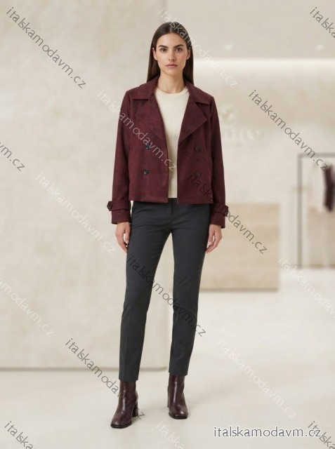 Bunda  dlouhý rukáv dámská (S/M/L ONE SIZE) ITALSKÁ MÓDA implu26834960015/DUR S/M/L vínová