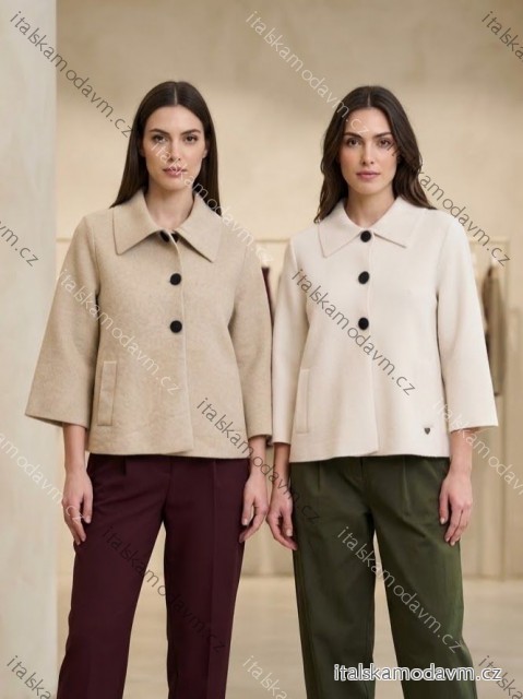 Kabát na knoflíky dlouhý rukáv dámské (S/M/L ONE SIZE) ITALSKÁ MÓDA IMPFD2686123/DUR
