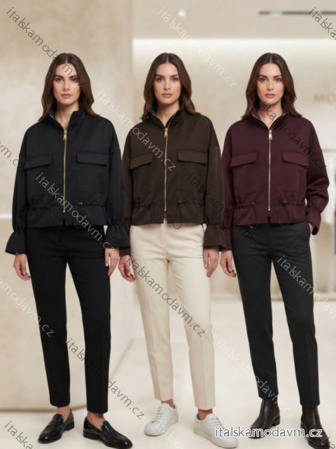 Bunda na zip dlouhý rukáv dámská (S/M/L ONE SIZE) ITALSKÁ MÓDA IMC261003/DUR