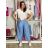 Nohavice dlhé elegantní dámske JITKA (S/M/L ONE SIZE) TALIANSKA MÓDA IM426070/DU S/M/L stredne modrá