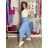 Nohavice dlhé elegantní dámske JITKA (S/M/L ONE SIZE) TALIANSKA MÓDA IM426070/DU S/M/L stredne modrá