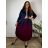 Sako elegantní dlouhý rukáv dámské nadrozměr BONA (48/50/52 ONE SIZE) ITALSKÁ MÓDA IMD26076/DUR tm. modrá 48/50/52