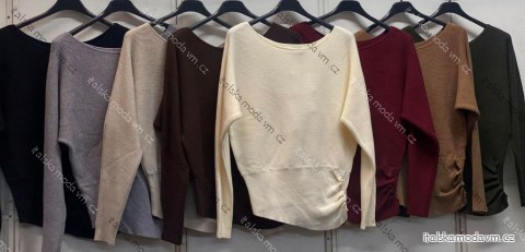 Sveter úpletový dlhý rukáv dámsky (S/M/L ONE SIZE) TALIANSKA MÓDA IMC26288