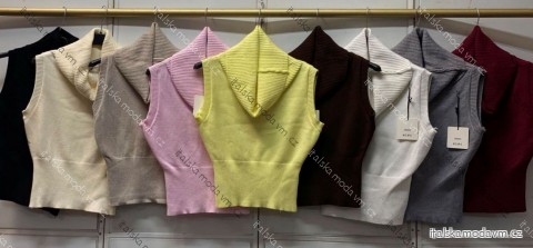 Svetr úpletový s rolákem bez rukávu dámský (XS/S/M ONE SIZE) ITALSKÁ MÓDA IMC26308