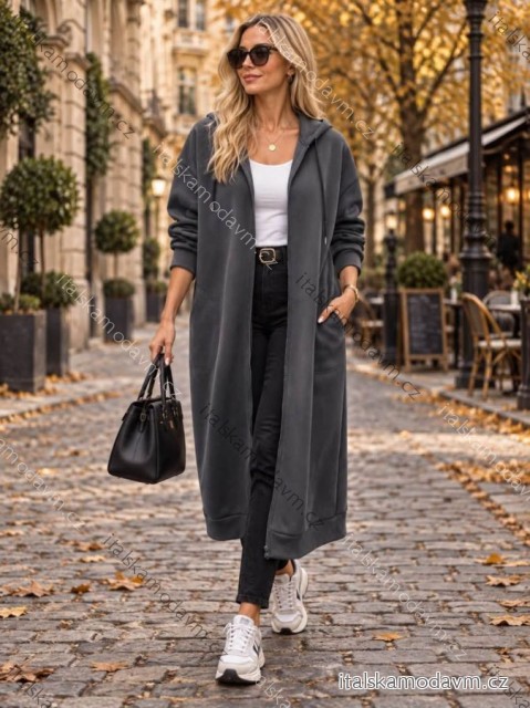 Mikina zateplená dlouhý rukáv dámská (S/M/L ONE SIZE) ITALSKÁ MÓDA IMD26136